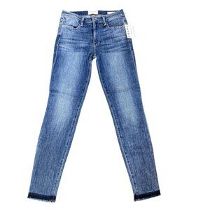FRAME DENIM Le HIgh Skinny jeans frayed darkened hem Size 25 NEW WITH TAG